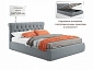 Мягкая кровать Ameli 1600 серая с подъемным механизмом с матрасом PROMO B COCOS - фото №3