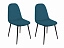Комплект стульев Симпл, синий, велюр - миниатюра