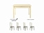Комплект для кухни, стол Гамбург + 4 стула Токио слоновая кость/бежевый, велюр - миниатюра
