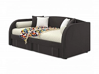 Мягкая кровать Elda 900 шоколад с ортопедическим основанием - фото №1
