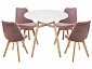 Арги 90 light purple / white / wood Обеденная группа - фото №2