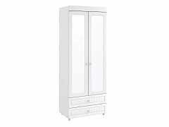 Шкаф 2-х дверный с зеркалами и ящиками (гл.560) Монако МН-50 белое дерево - фото №1, 49004