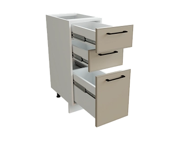 Шкаф Н303 с 3-мя ящиками Мемфис БЕЛ/АТЛ/СЕР Ф13 - фото №1, 888_ММК-00001337