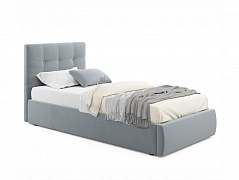 Мягкая кровать Selesta 900 серая с ортопед.основанием с матрасом PROMO B COCOS - фото №1, mebel_stock_2801