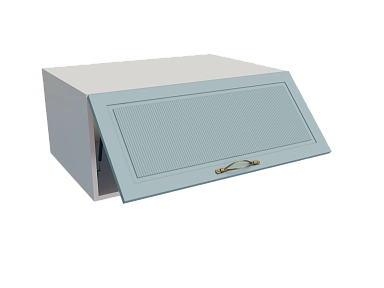 Шкаф ВГ810 верхний горизонтальный Моцарт БЕЛ/НЕБ/ГОЛБ Ф87 - фото №1, 888_ММК-00038704