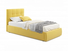 Мягкая кровать Selesta 900 желтая с ортопед.основанием с матрасом PROMO B COCOS - фото №1