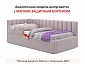 Мягкая кровать Milena 900 лиловая с подъемным механизмом и матрасом АСТРА - фото №10