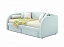 Мягкая кровать Elda 900 мята пастель с ортопедическим основанием и матрасом PROMO B COCOS, велюр - миниатюра