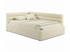 Мягкая кровать Aura 1200 бежевая с подъемным механизмом - фото №1