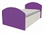 Юниор-2 Детская кровать 80, металлик (Фиолетовый металлик, Дуб белёный), ЛДСП - миниатюра