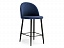Амизуре темно-синий / черный матовый Барный стул, велюр - миниатюра