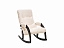 Кресло-качалка Модель 67 Венге текстура, к/з Varana cappuccino, экокожа - миниатюра