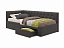 Односпальная кровать-тахта Afelia с ящиками 900 шоколад с ортопедическим основанием, велюр - миниатюра