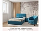 Мягкая кровать Selesta 1200 синяя с подъем.механизмом с матрасом АСТРА - фото №9
