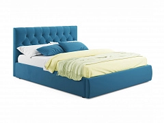 Мягкая кровать Verona 1400 синяя с ортопедическим основанием - фото №1