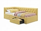 Односпальная кровать-тахта Afelia с ящиками 900 желтая с ортопедическим основанием - фото №2