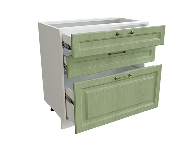 Шкаф Н803 с 3-мя ящиками Ницца БЕЛ/ДУБ/ОЛИВ Ф53 - фото №1, 888_ММК-00016214