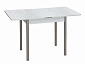 Эко 80х60 стол обеденный раскладной / бетон белый/металлик - фото №3