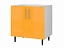 Шкаф напольный двухдверный Хелена 80 см, жёлтый глянец - миниатюра
