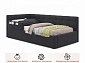 Односпальная кровать-тахта Bonna 900 с защитным бортиком темная и подъемным механизмом - фото №8