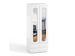 Шкаф 2-х дверный с зеркалами и ящиками (гл.560) Афина АФ-50 белое дерево - фото №1, 48717