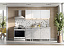 Кухня Зефир 1.6 м белая / цемент светлый,  - миниатюра