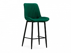 Седа велюр зеленый / черный Барный стул - фото №1