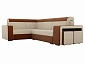 Угловой диван Мустанг с двумя пуфами Левый - фото №4
