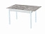 Стол обеденный Альфа фотопечать /бетон белый Серый мрамор / опора квадро серебристый металлик,  - миниатюра