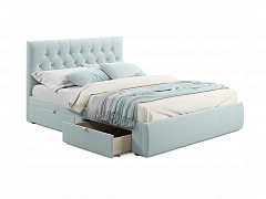 Мягкая кровать Verona 1600 мята пастель с ящиками - фото №1, mebel_stock_20226