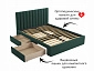 Мягкая кровать Olivia 1600 изумруд с ящиками - фото №4