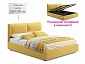 Мягкая кровать Vita 1600 желтая с подъемным механизмом - фото №3