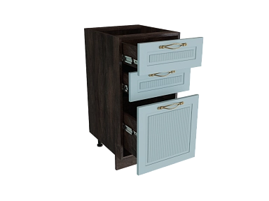 Шкаф Н403 с 3-мя ящиками Моцарт ДБК/НЕБ/ГОЛБ Ф23 - фото №1, 888_ММК-00038853