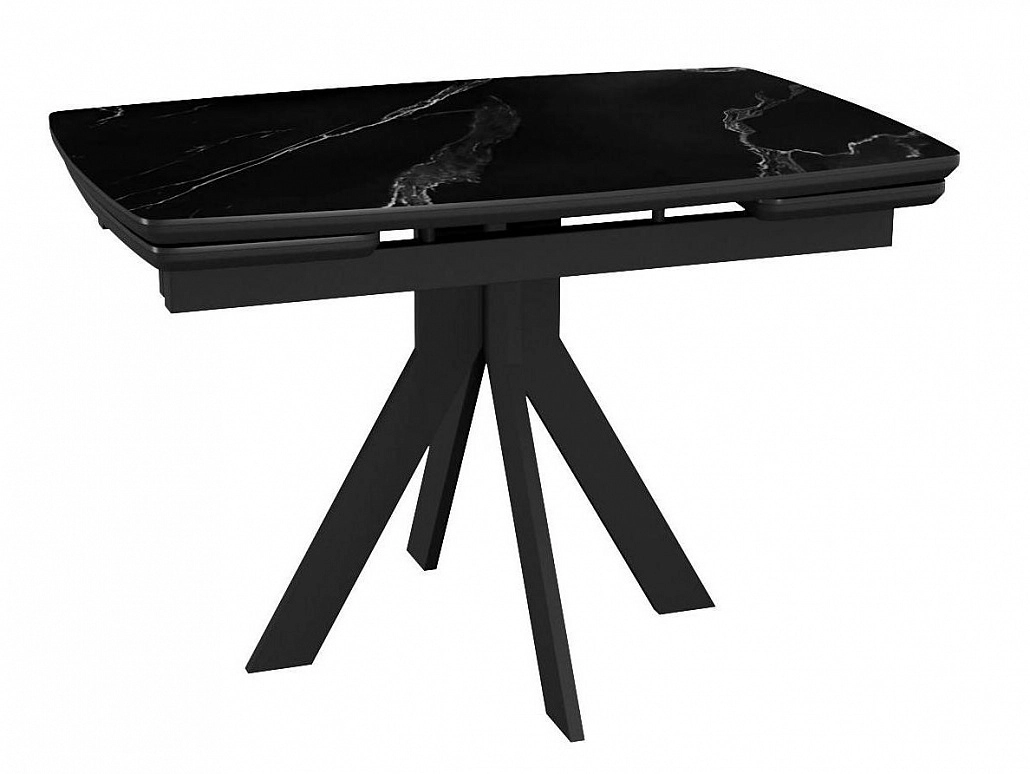 Стол DikLine DKU120 Керамика Черный мрамор/подстолье черное/опоры черные (2 уп.) - фото №1
