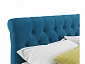 Мягкая кровать с тумбами Ameli 1600 синяя с подъемным механизмом - фото №6