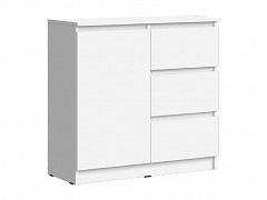 Челси Комод 800 (3 ящик 1 дверь) (Белый глянец, Белый) - фото №1, mdmMF-000087853
