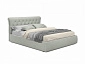 Мягкая кровать Ameli 1600 кожа серый с подъемным механизмом - фото №2