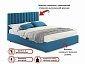Мягкая кровать Olivia 1800 синяя с подъемным механизмом - фото №3