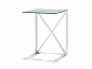 Журнальный стол Stool Group КРОСС 40х40 Прозрачное стекло/Сталь серебро  - фото №2