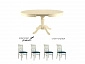 Комплект для кухни, стол Леонардо + 4 стула Ричмонд слоновая кость/зеленый - фото №2