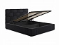 Мягкая кровать Tiffany 1600 темная с подъемным механизмом с матрасом PROMO B COCOS - фото №4