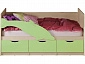 Кровать Дельфин №1 1,8*0,8м (Сиреневый металлик/Дуб Крафт Белый) (Крафт белый, Салатовый) - фото №2