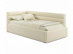Мягкая кровать Aura 900 бежевая с подъемным механизмом - фото №1