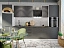 Кухонный гарнитур Калипсо 3,4 м, черный графит - миниатюра