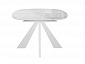 Стол DikLine SFK110 стекло белое мрамор глянец/подстолье белое/опоры белые (2 уп.) - фото №6