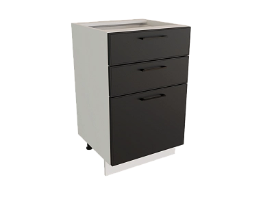 Шкаф Н503 с 3-мя ящиками Мемфис БЕЛ/ЧЕР/ТФ Ф33 - фото №1, 888_ММК-00040272