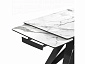 Блэкбери 140(200)х80х75 белый мрамор / черный Стол стеклянный - фото №14