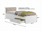 Односпальная кровать с подушкой "Виктория-П" на изголовье и ящиками 900 мм. белая - фото №3