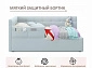 Односпальная кровать-тахта Colibri 800 мята пастель с подъемным механизмом и защитным бортиком - фото №4