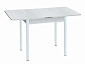 Эко 80х60 стол обеденный раскладной / бетон белый/белый - фото №2